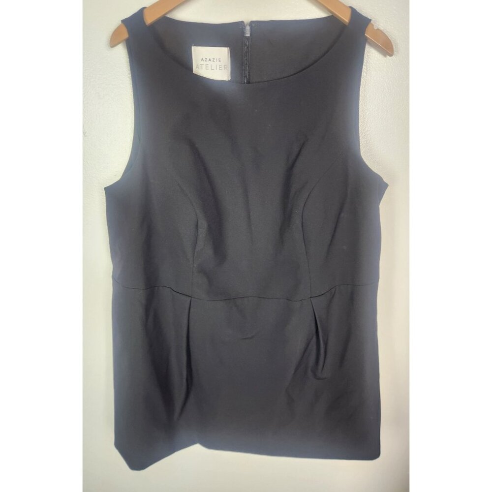 Azazie Atelier Women's Plus Sz. C Black Fitted Short Mini Black Sleeveless Dress